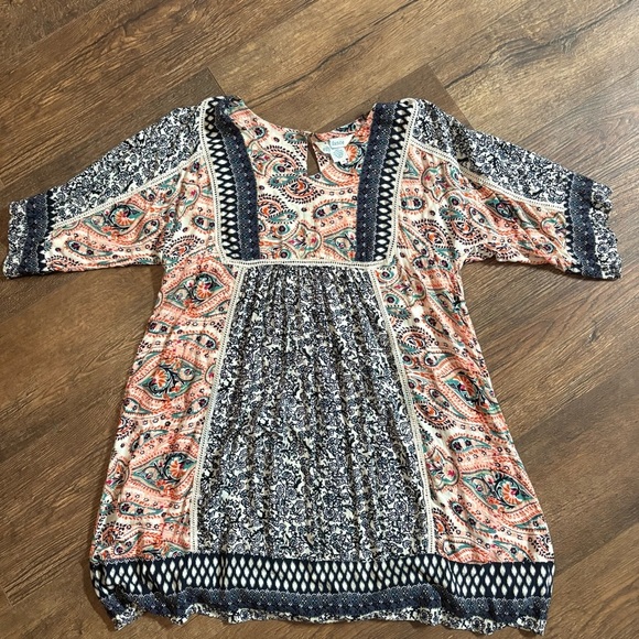 Sundance Dresses & Skirts - Sundance Patchwork My Favorite Dress Multicolor Boho Short Sleeve paisley